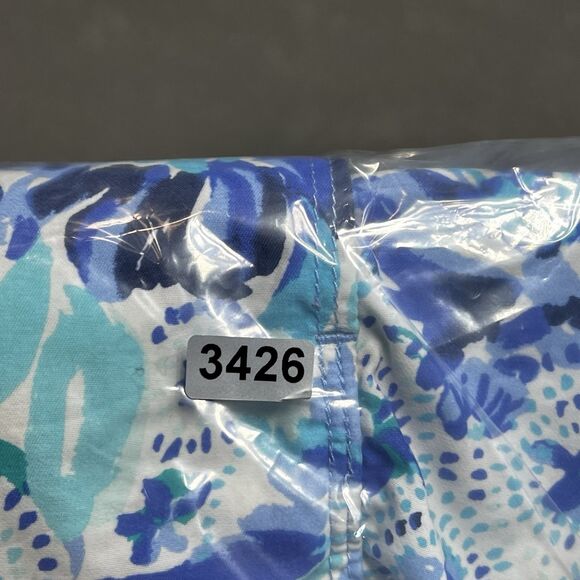 LILLY PULITZER Luxletic Run Around Shorts Womens L Blue Multi Dopamine Boost - Picture 13 of 13